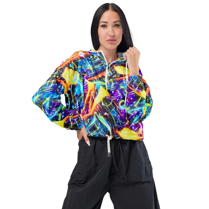 Women's Cropped Windbreaker - Mutant Nebula