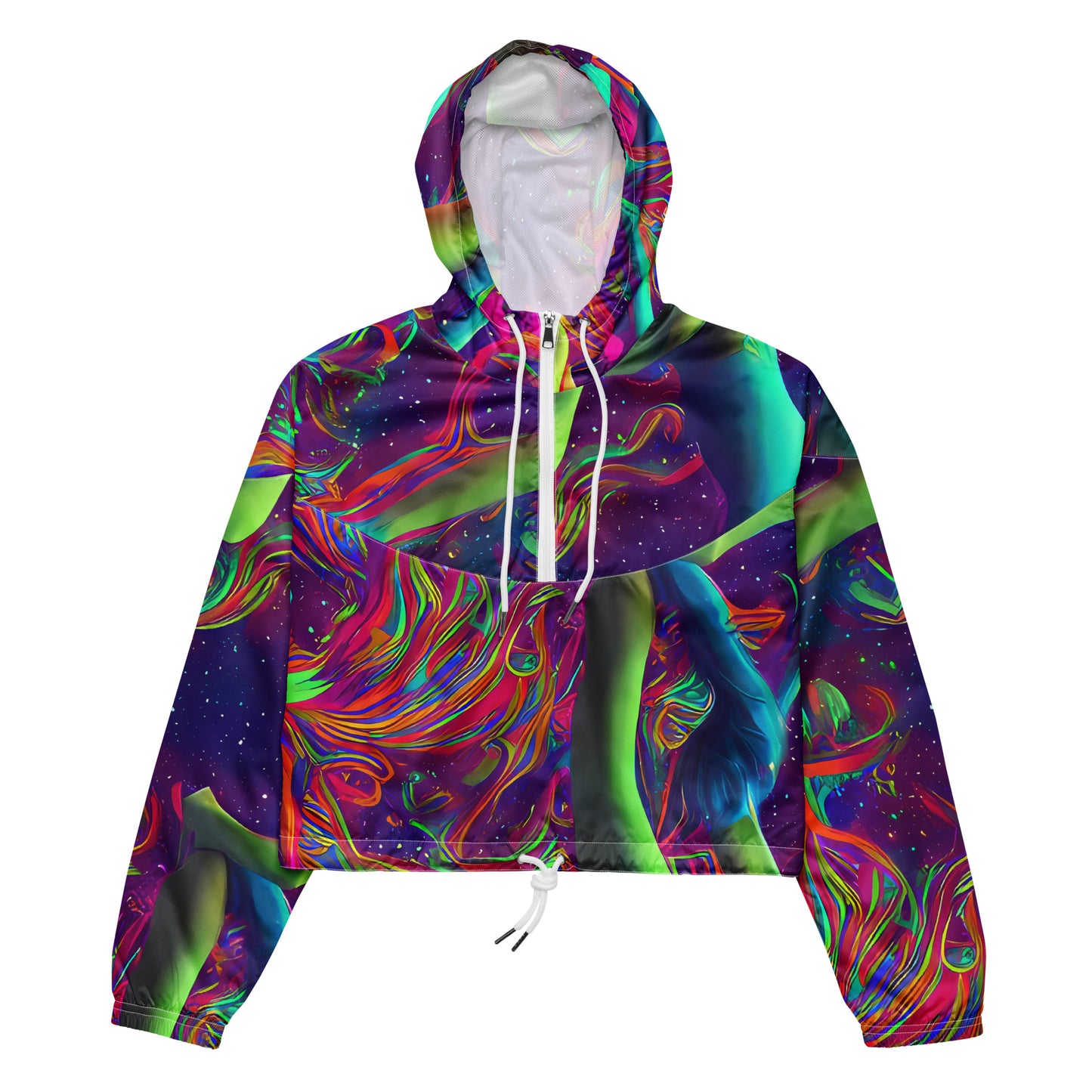 Women's Cropped Windbreaker - Carnevale Cosmos