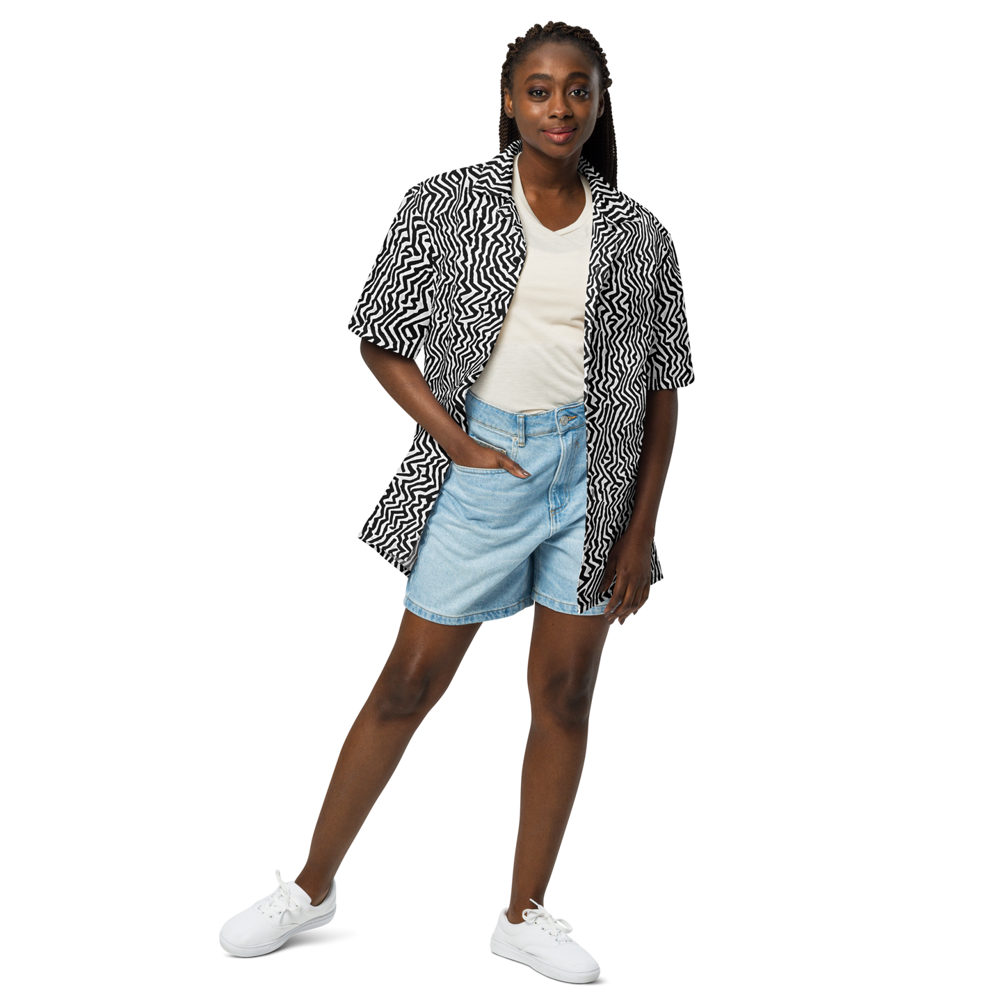 Button Shirt - Static Swirl