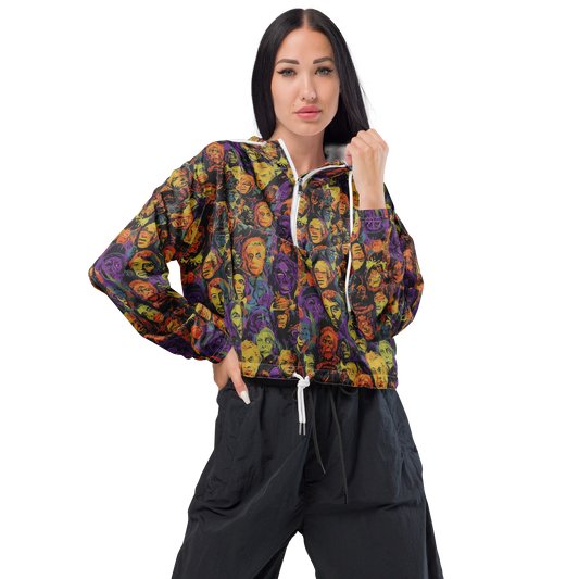 Women's Cropped Windbreaker - Kaleidoscopic Spirits