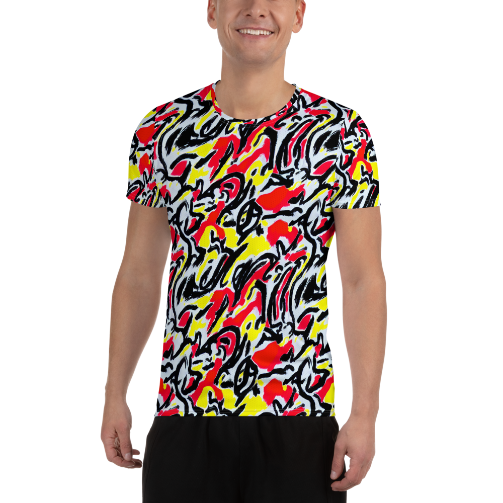 Men's Athletic T-Shirt - Cosmic Brushstrokes