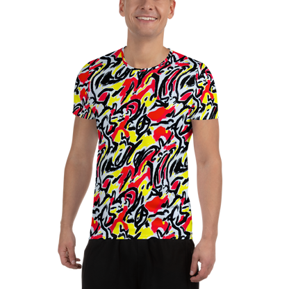 Men's Athletic T-Shirt - Cosmic Brushstrokes