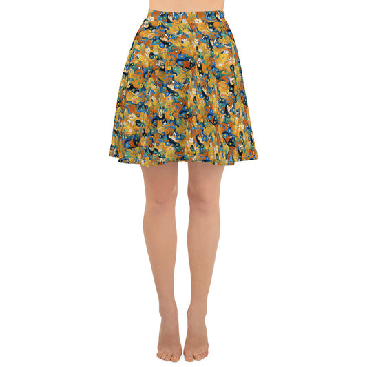 Skater Skirt - Whimsical Feline Dance