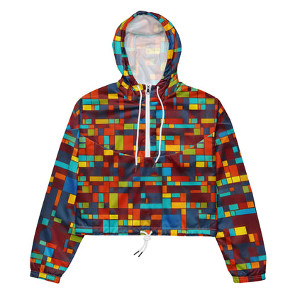 Women's Cropped Windbreaker - Astral Grid
