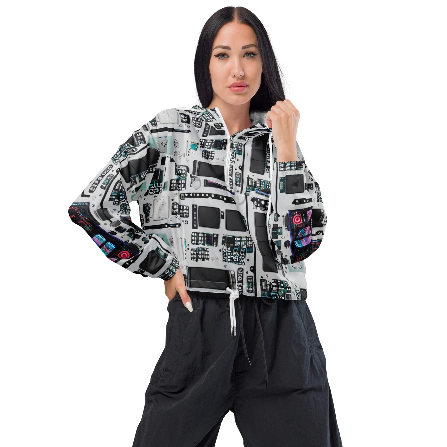 Women's Cropped Windbreaker - Wired Wonders