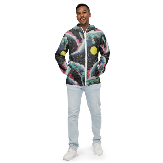 Men's Windbreaker - Lunar Waves