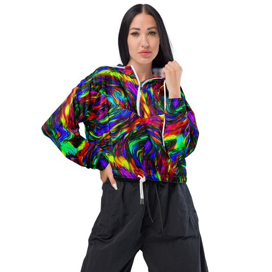 Women's Cropped Windbreaker - Calraet Swirl