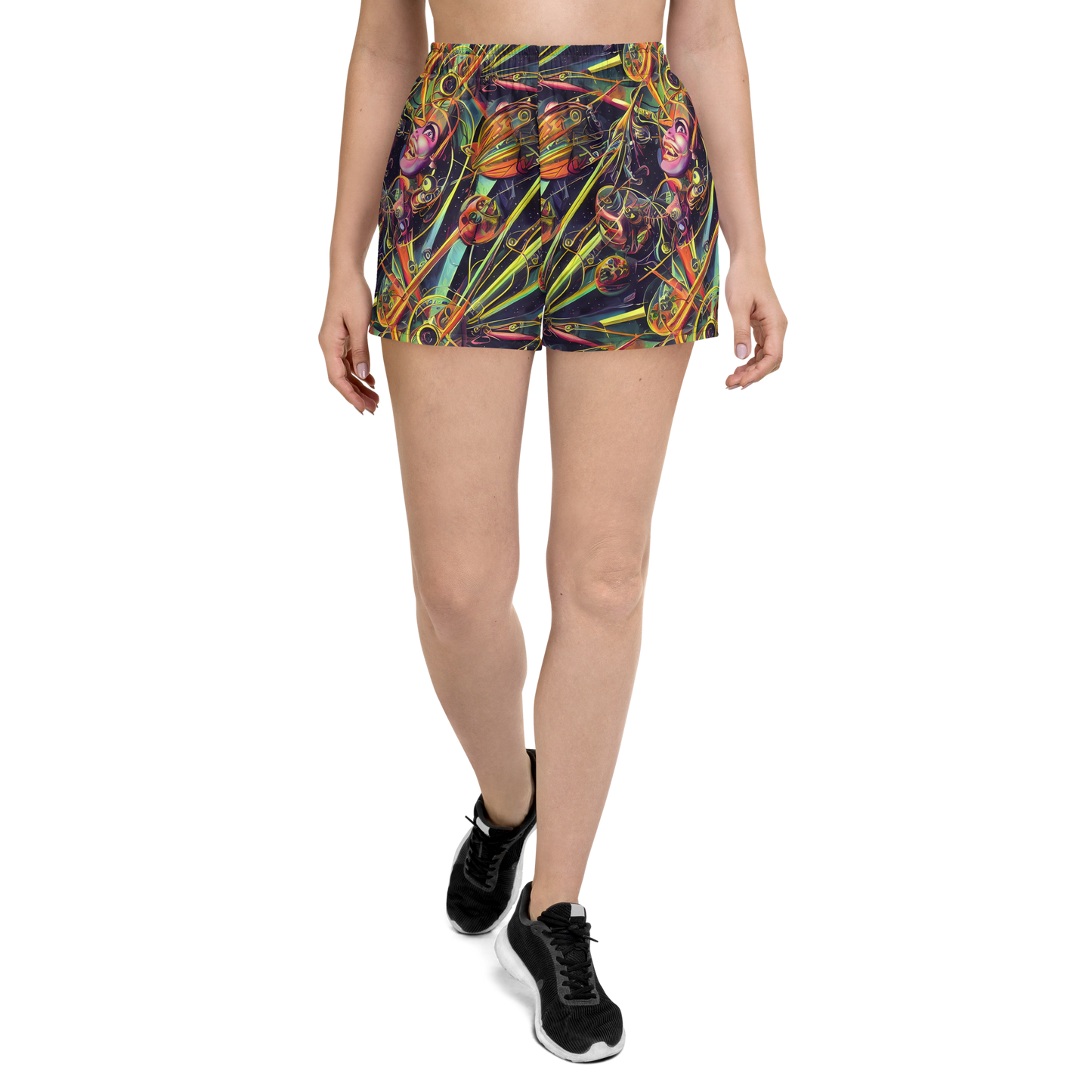 Women’s Athletic Shorts - Psychedelic Deep Space