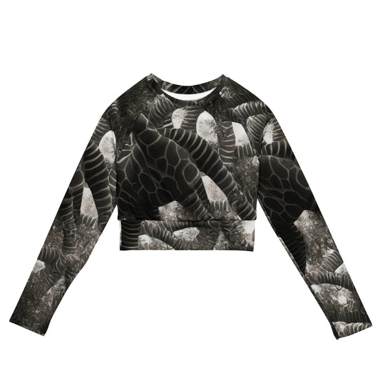 Long Sleeve Crop Top - Serpent Symphony