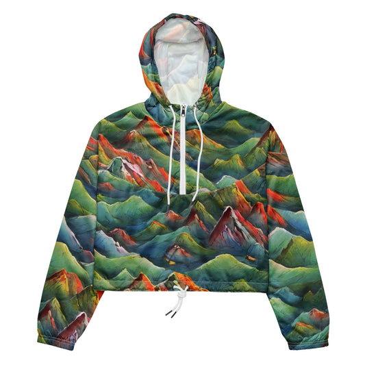 Women's Cropped Windbreaker - Elysian Terrain