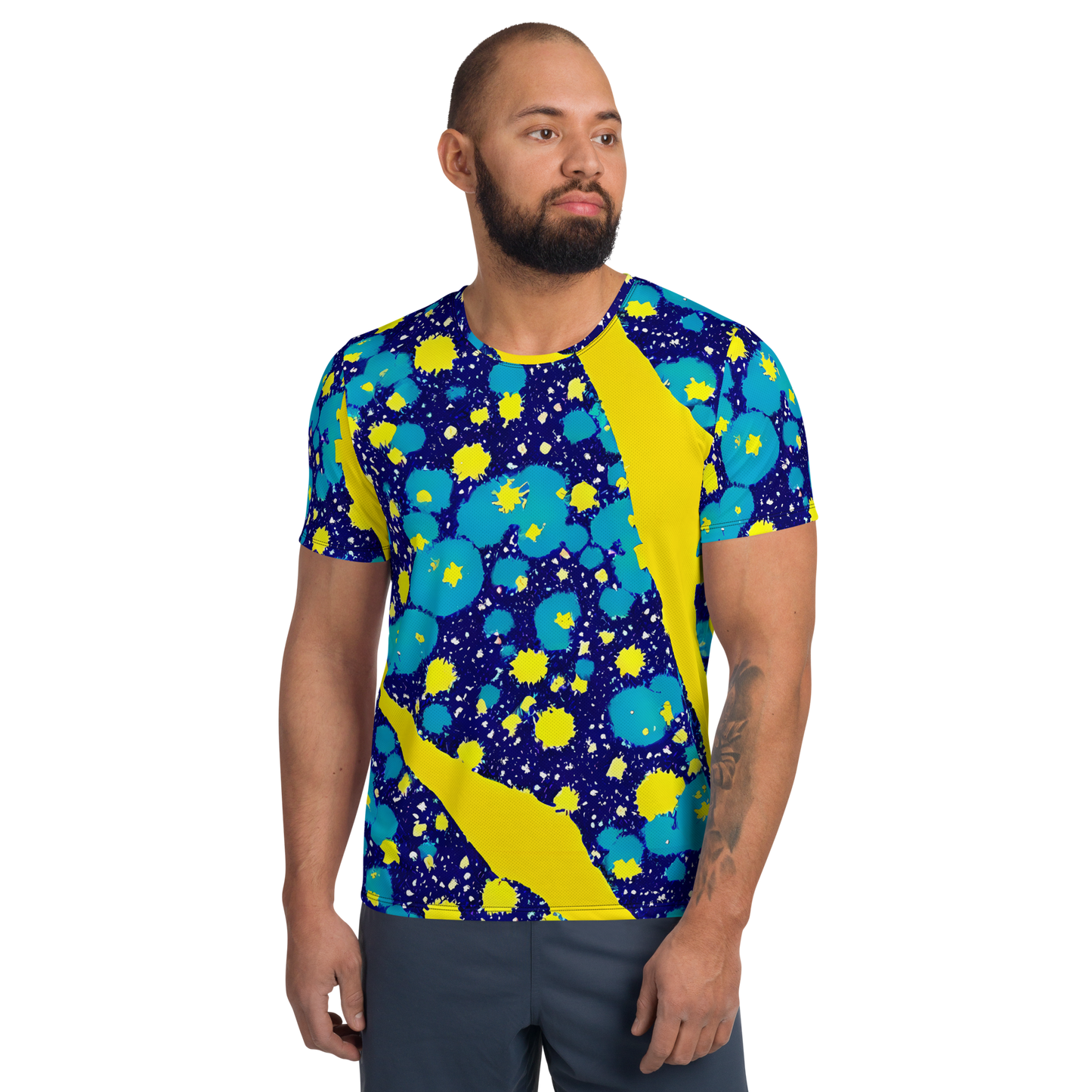 Men's Athletic T-Shirt - Starburst Splash