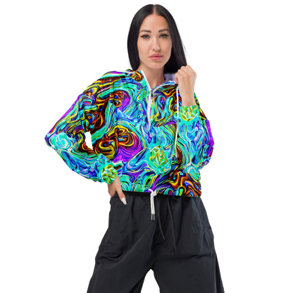 Women's Cropped Windbreaker - Mystic Iridescence