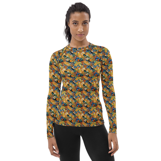 Women's Rash Guard - Whimsical Feline Dance