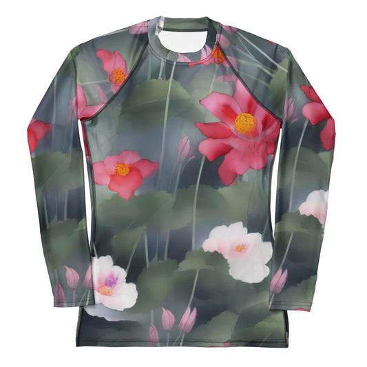 Women's Rash Guard - Petal Reverie