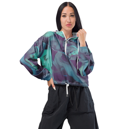 Women's Cropped Windbreaker - Ethereal Dreamscape