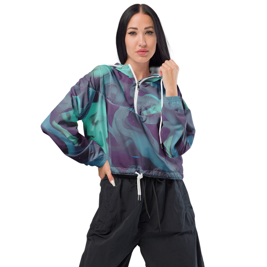 Women's Cropped Windbreaker - Ethereal Dreamscape