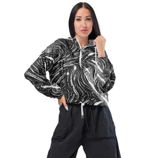 Women's Cropped Windbreaker - Silver Swirl