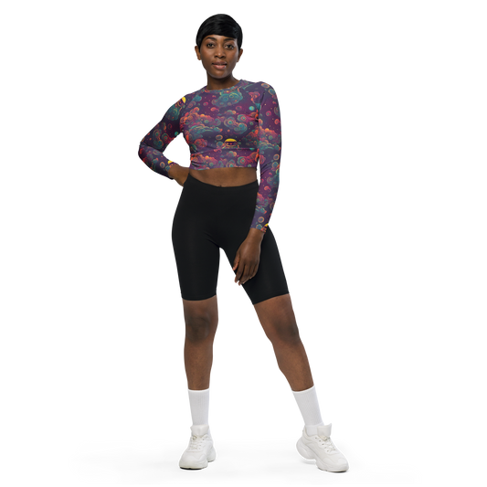 Long Sleeve Crop Top - Nebula Dreamscape