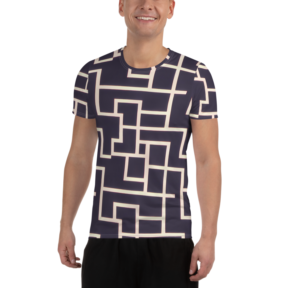 Men's Athletic T-Shirt - Gilded Gridlock