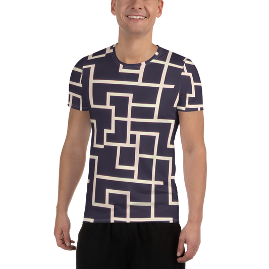 Men's Athletic T-Shirt - Gilded Gridlock