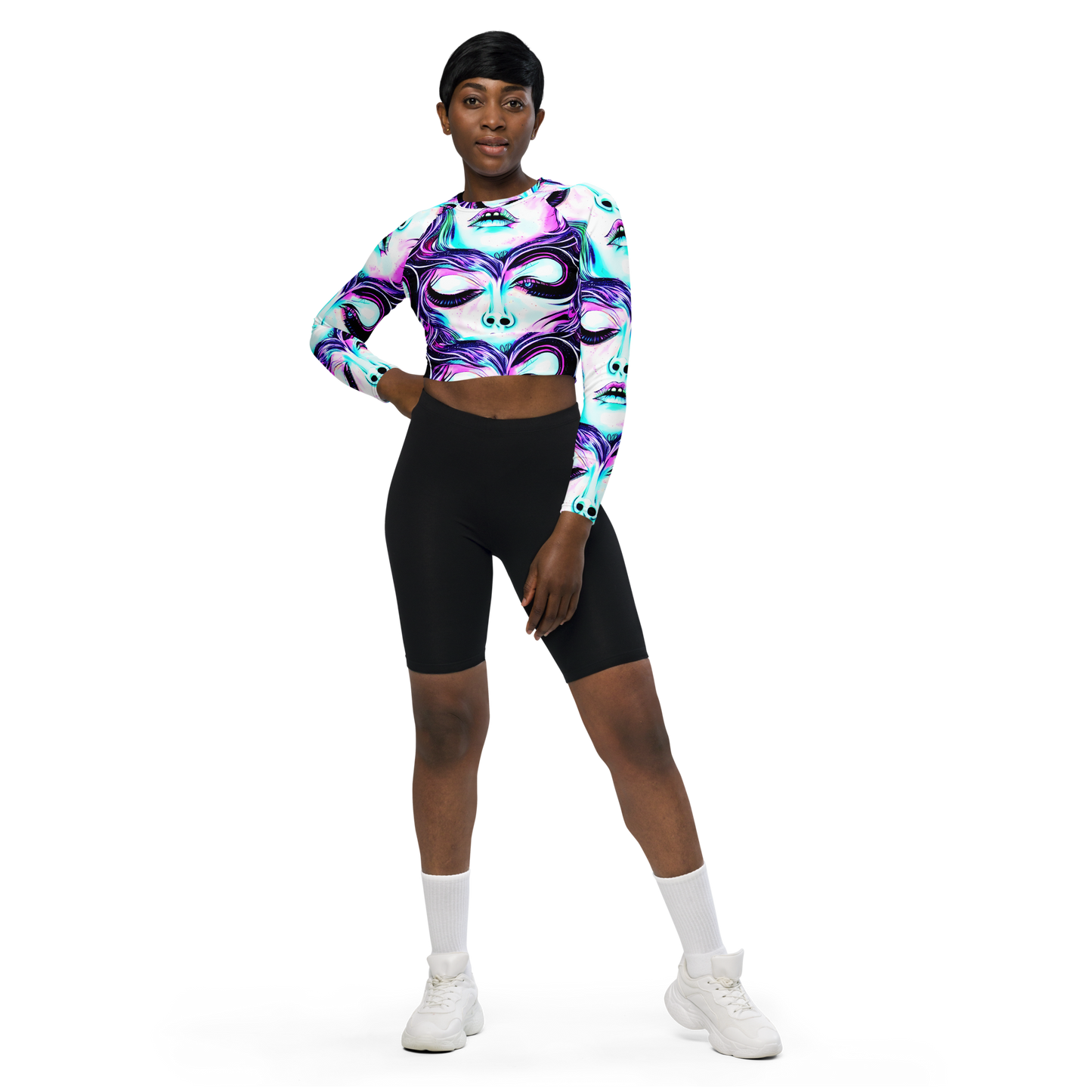 Long Sleeve Crop Top - Chroma Soirée