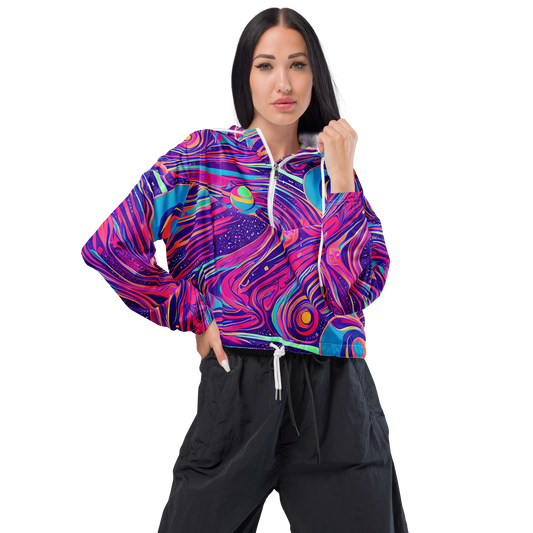 Women's Cropped Windbreaker - Nebula Noodles