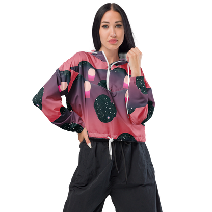 Women's Cropped Windbreaker - Dreamscape Horizon