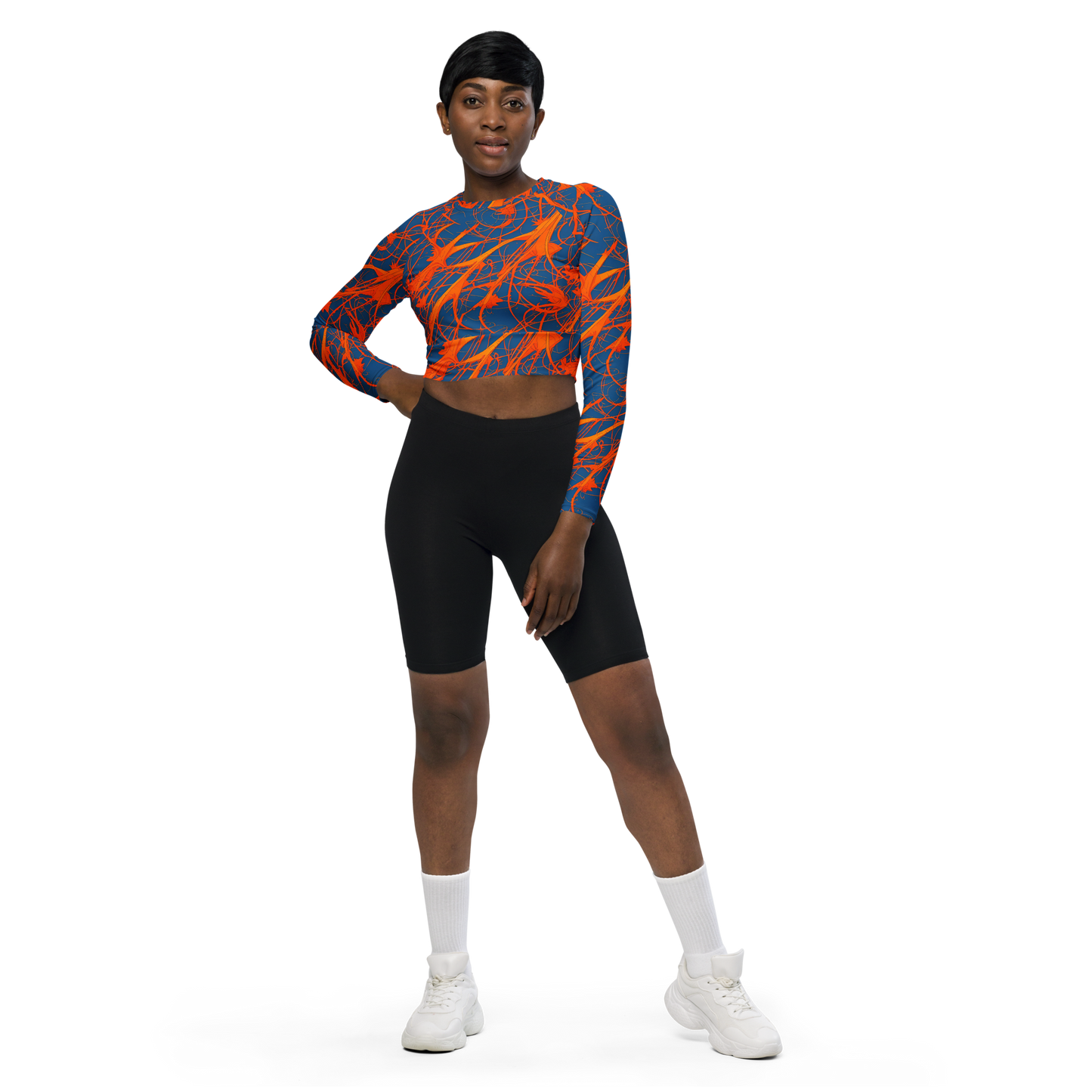 Long Sleeve Crop Top - Nautical Ember