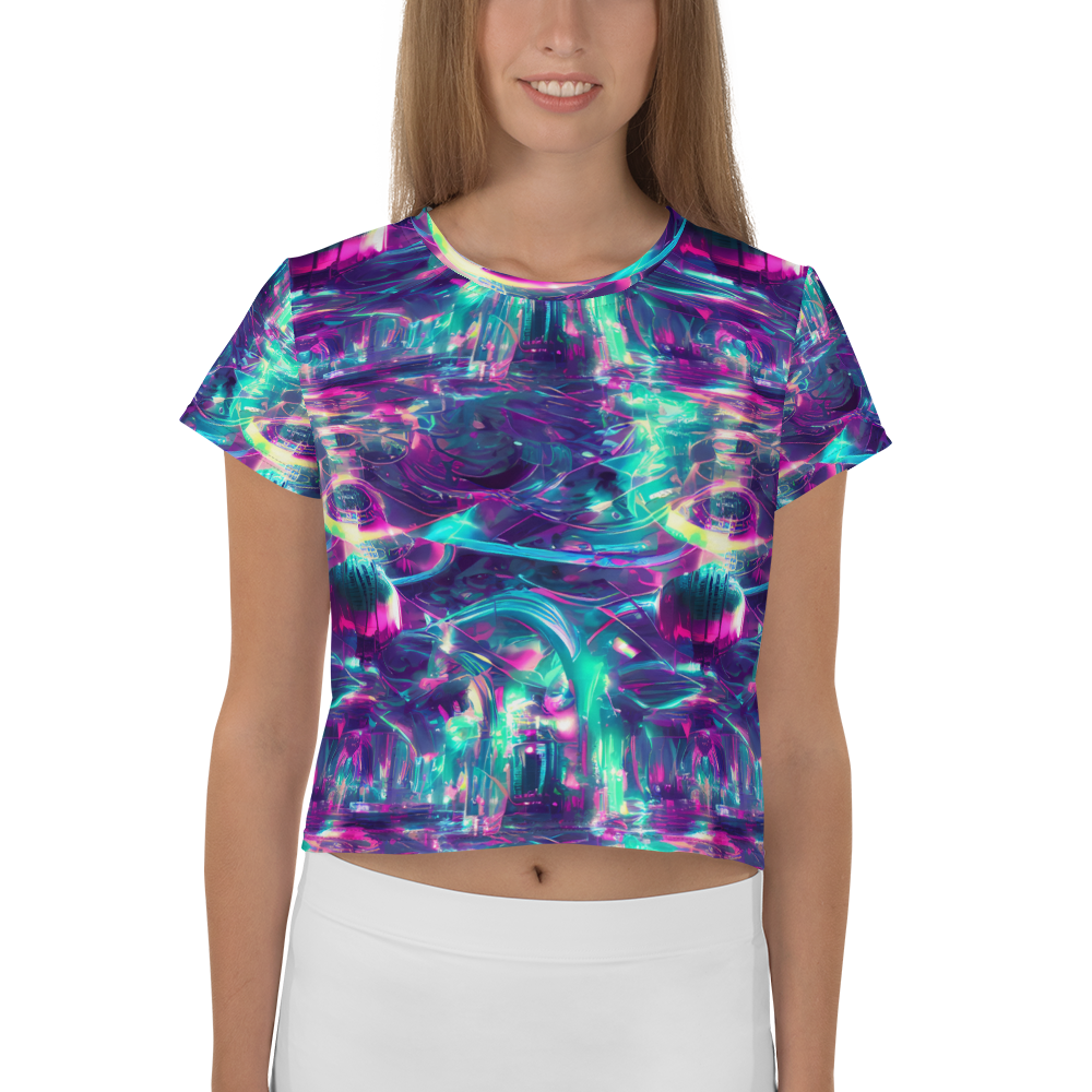 Women's Crop Tee - Synthwave Surge