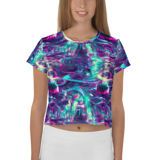 Women's Crop Tee - Synthwave Surge