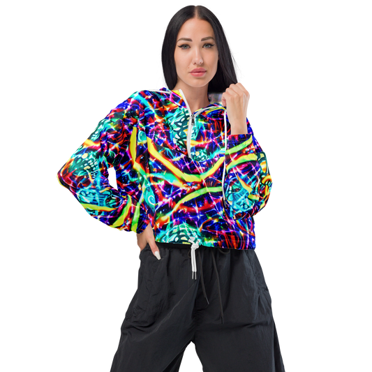 Women's Cropped Windbreaker - Fynesian Galaxy