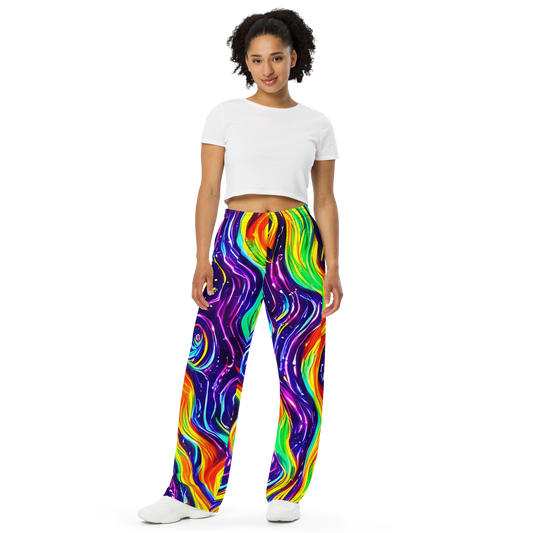 Wide-Leg Pants - Galactic Flames