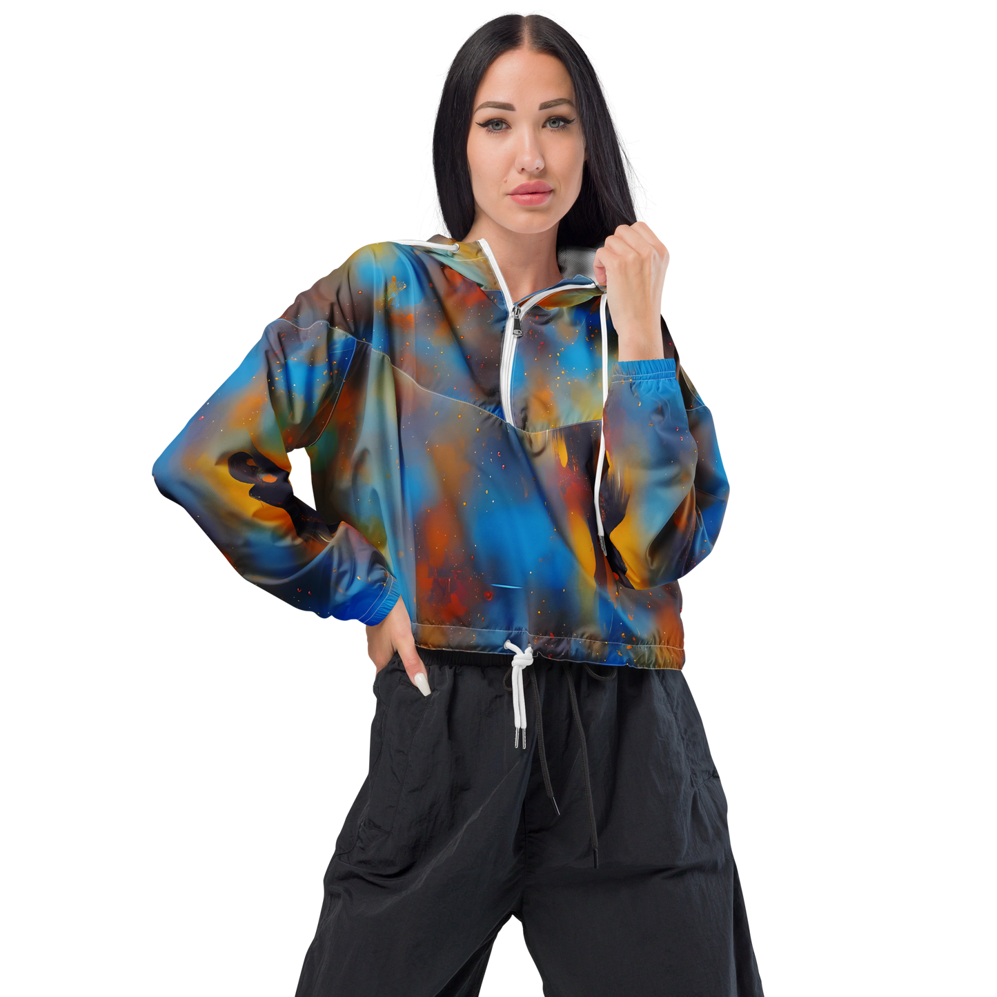 Women's Cropped Windbreaker - Vivid Whisper