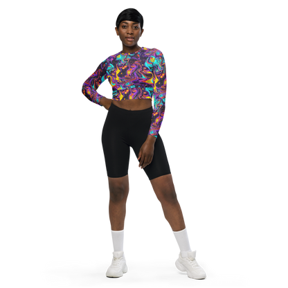 Long Sleeve Crop Top - Hutty Nebula