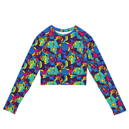 Long Sleeve Crop Top - Psychedelic Harmony