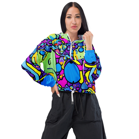 Women's Cropped Windbreaker - Radiant Lagoon