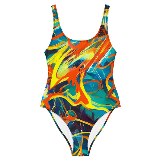 One-Piece Swimsuit - Brown Chaos