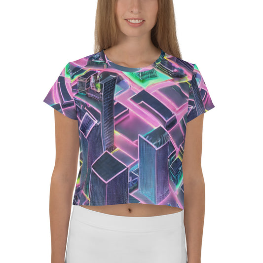 Women's Crop Tee - Electric Grid