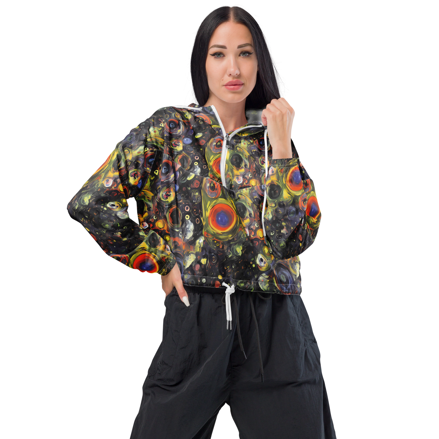 Women's Cropped Windbreaker - Stellar Spin