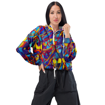 Women's Cropped Windbreaker - Flickering Dreams