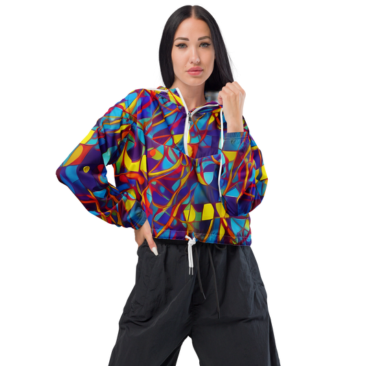 Women's Cropped Windbreaker - Flickering Dreams