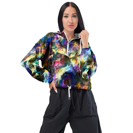 Women's Cropped Windbreaker - Emilia's Nebula