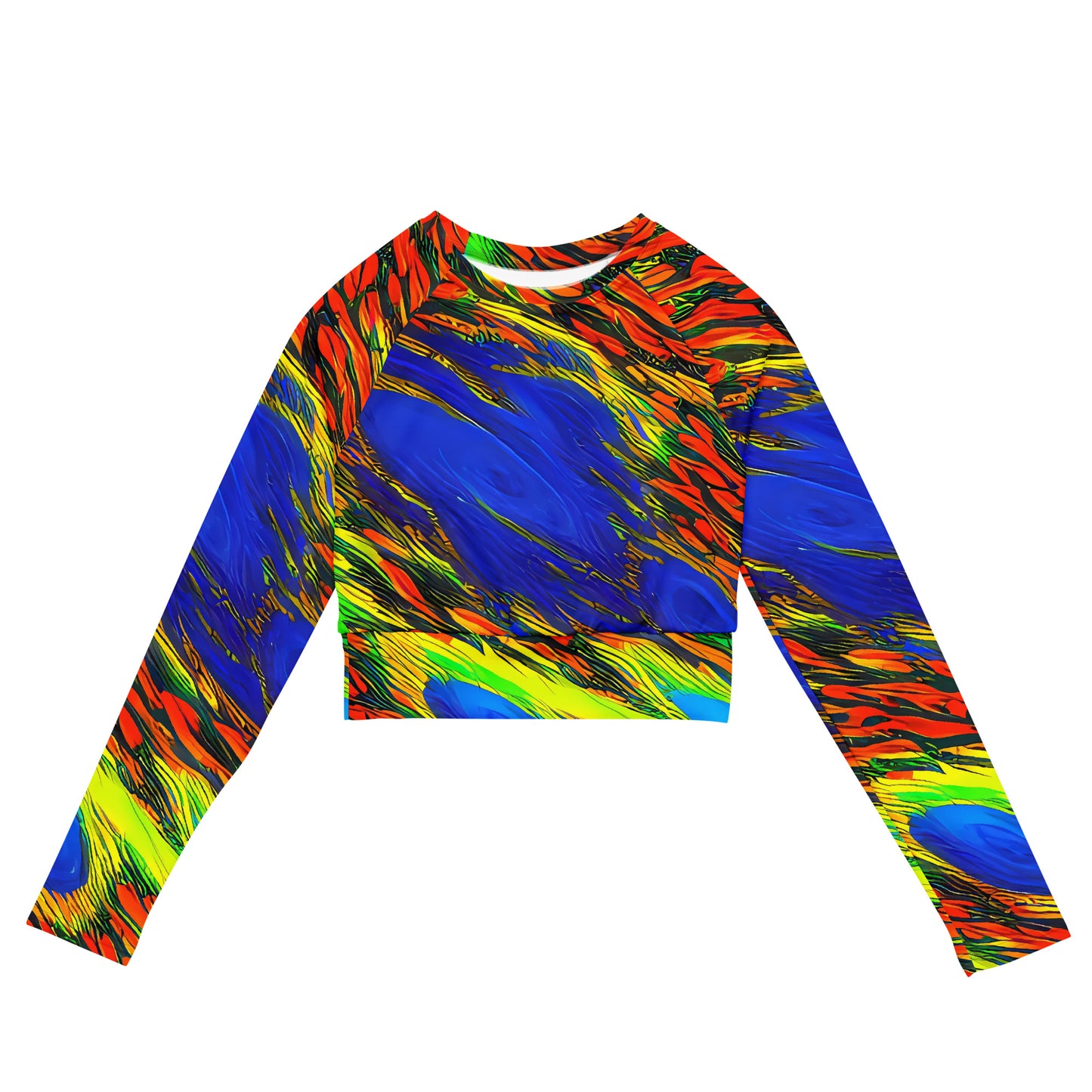 Long Sleeve Crop Top - Hodgkin's Blaze