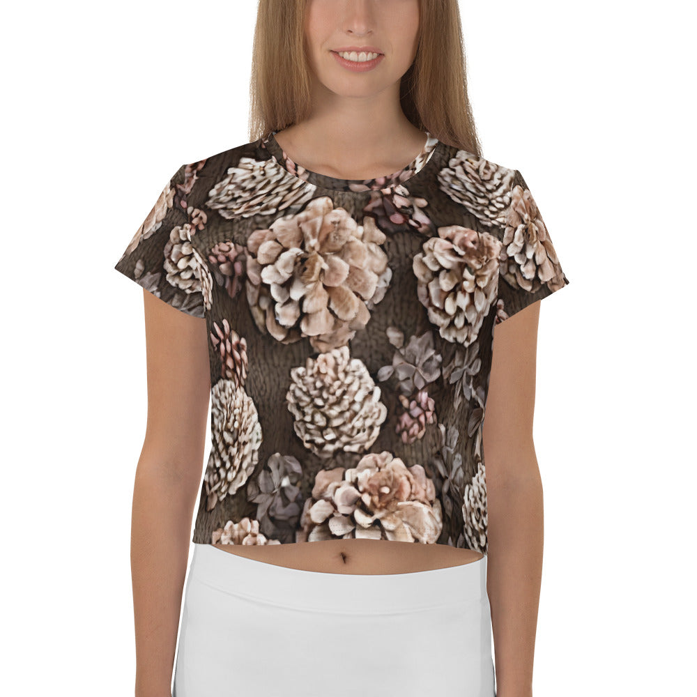 Women's Crop Tee - Pine Cone Reverie