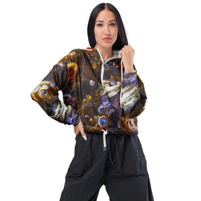 Women's Cropped Windbreaker - Bloemaert's Galaxy