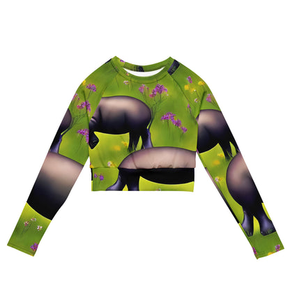 Long Sleeve Crop Top - Verdant Safari