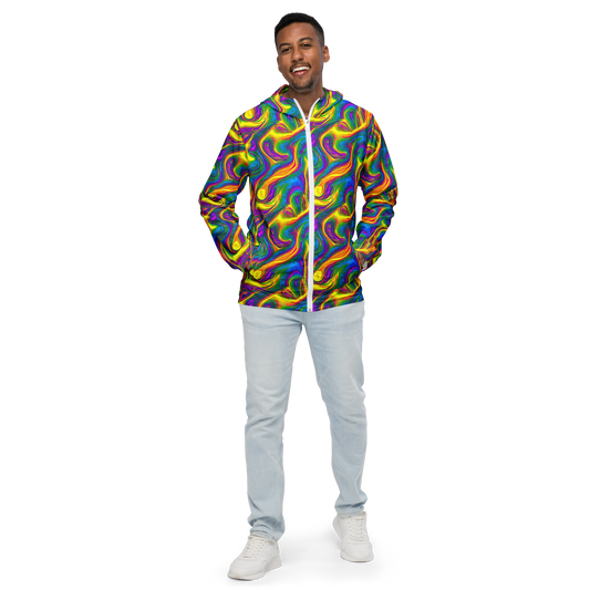 Men's Windbreaker - Electric Aurora