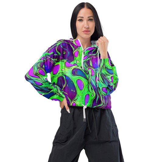 Women's Cropped Windbreaker - Funky Mutation