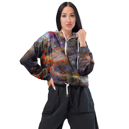 Women's Cropped Windbreaker - Chromatic Flux