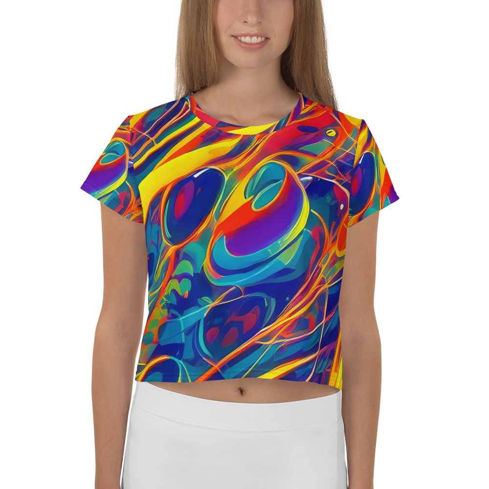 Women's Crop Tee - Abstract Blaze